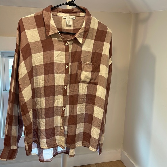 sincerely jules plaid top, size XL - Picture 1 of 5